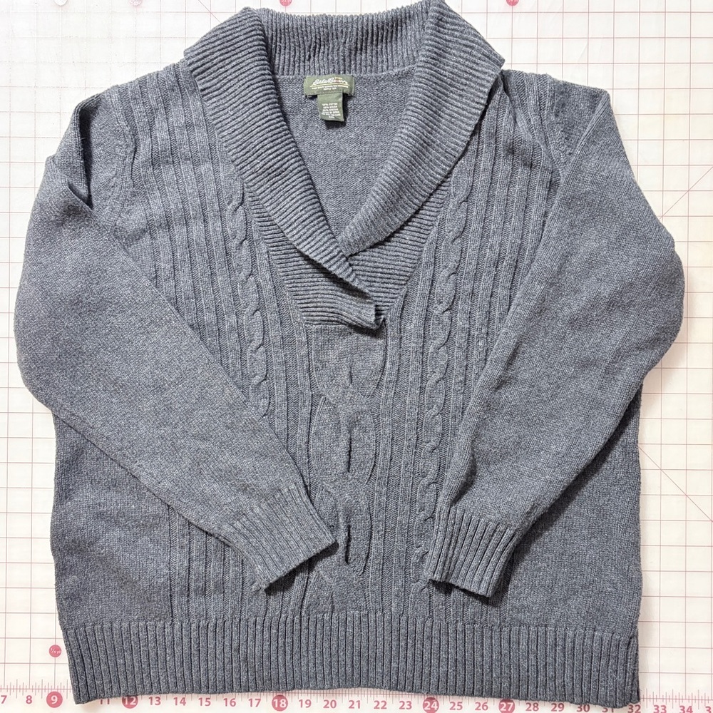 Eddie Bauer Men's Charcoal Cardigan Sweater